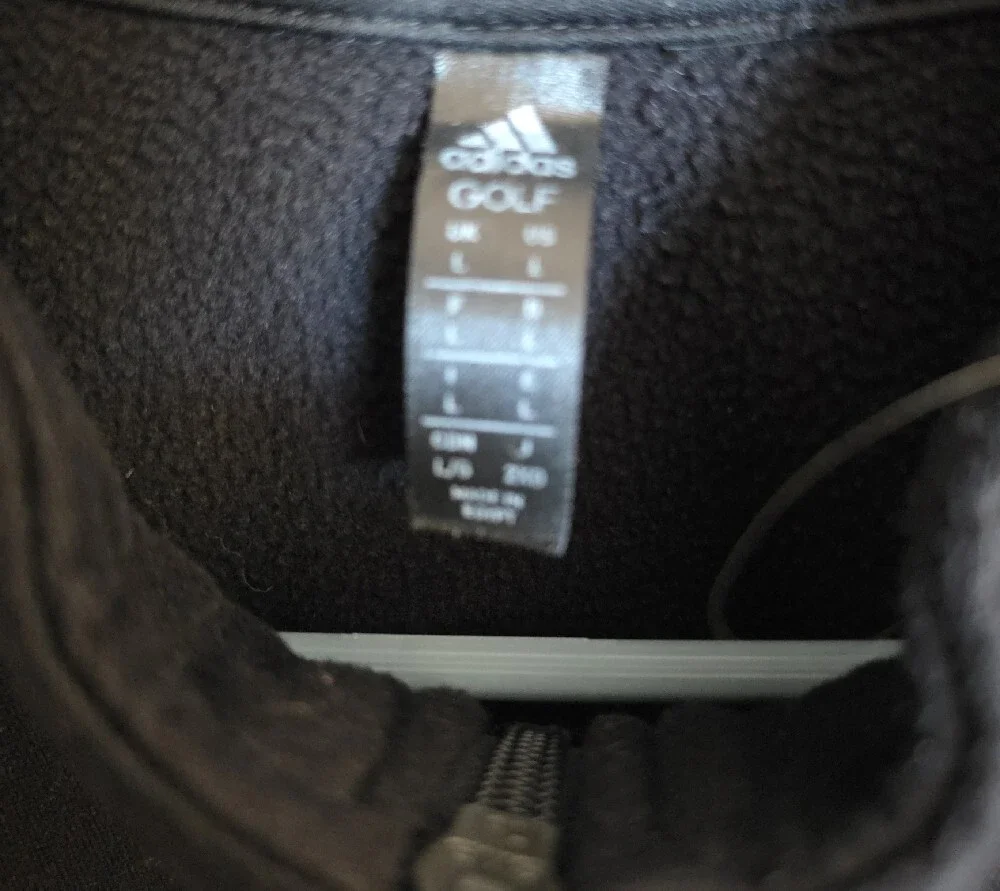 adidas Black Zip-Up Track Jacket with White Logo